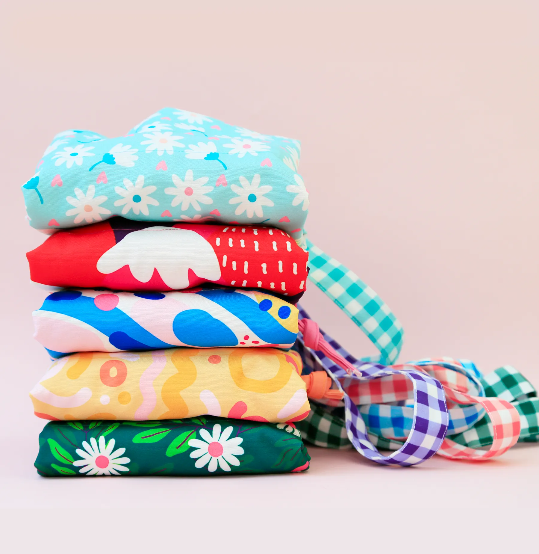 Drawstring tote bag - Cheddar ribbons