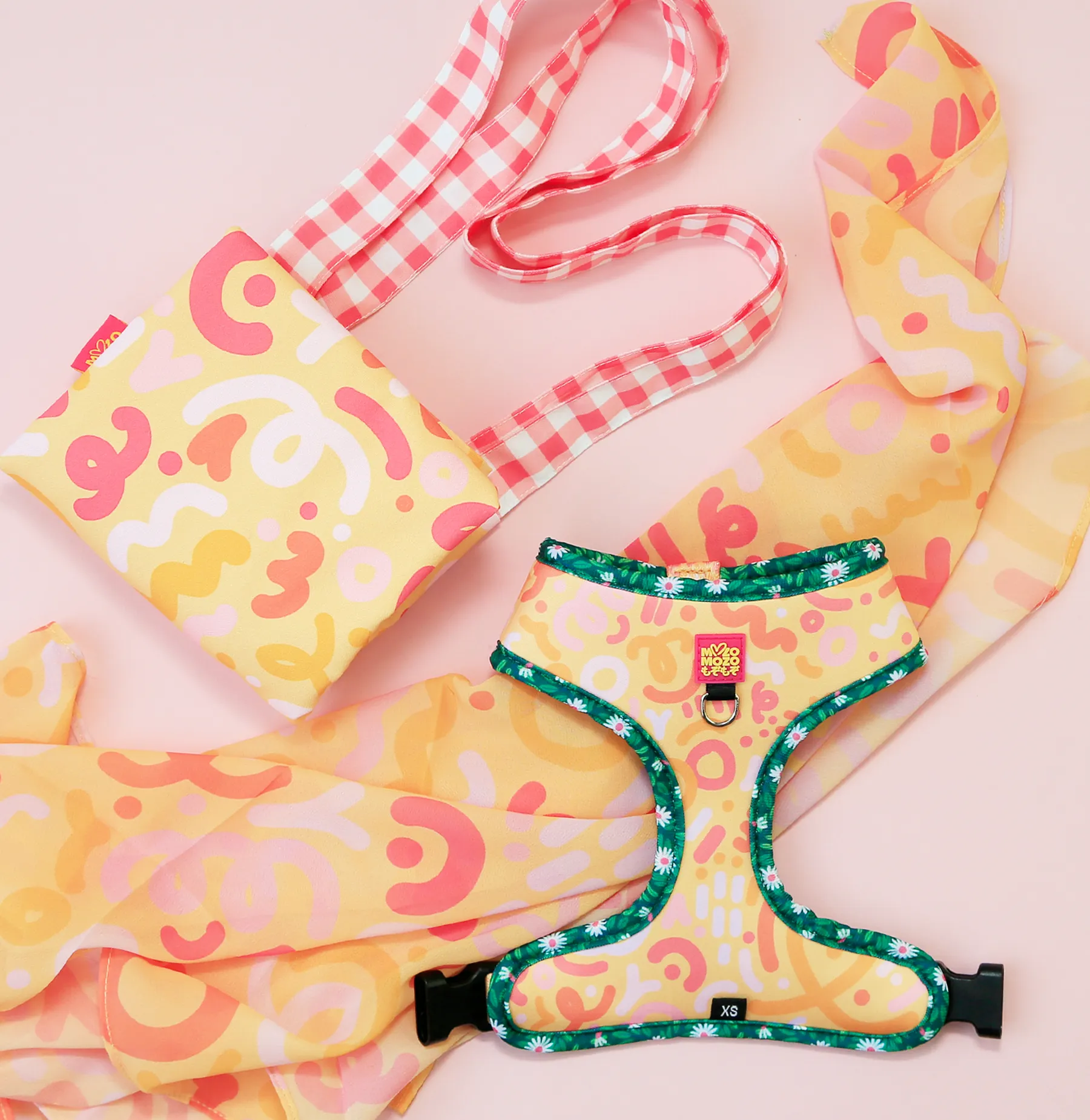 Drawstring tote bag - Cheddar ribbons