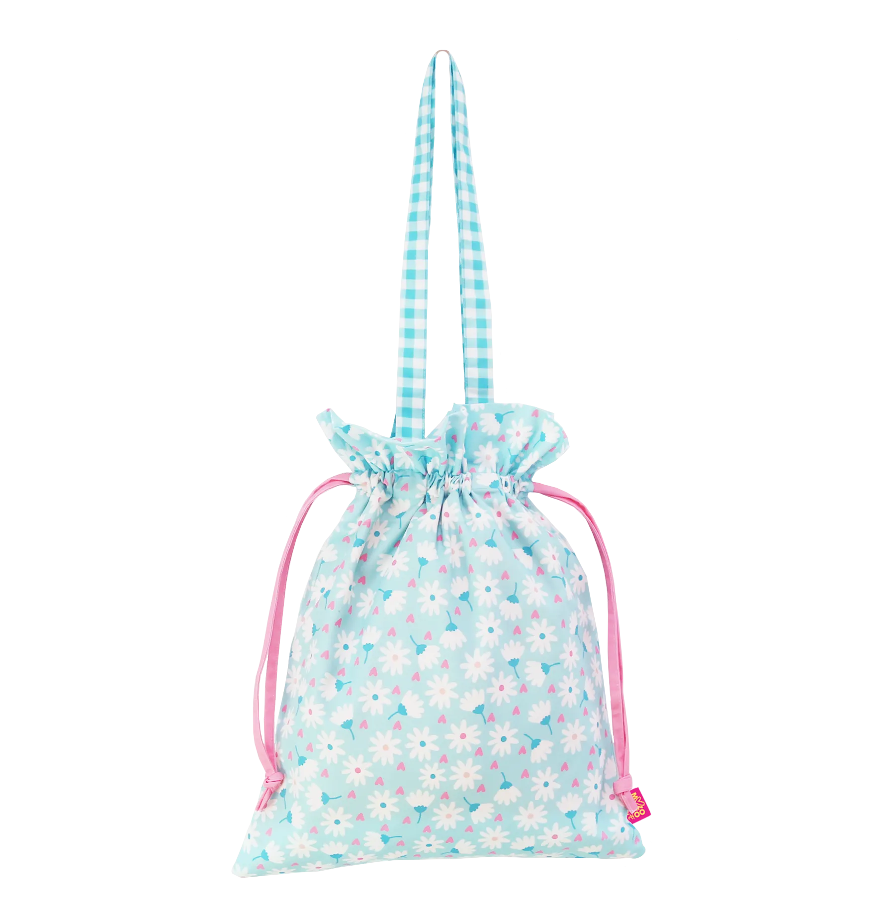 Drawstring tote bag - Daisy mints