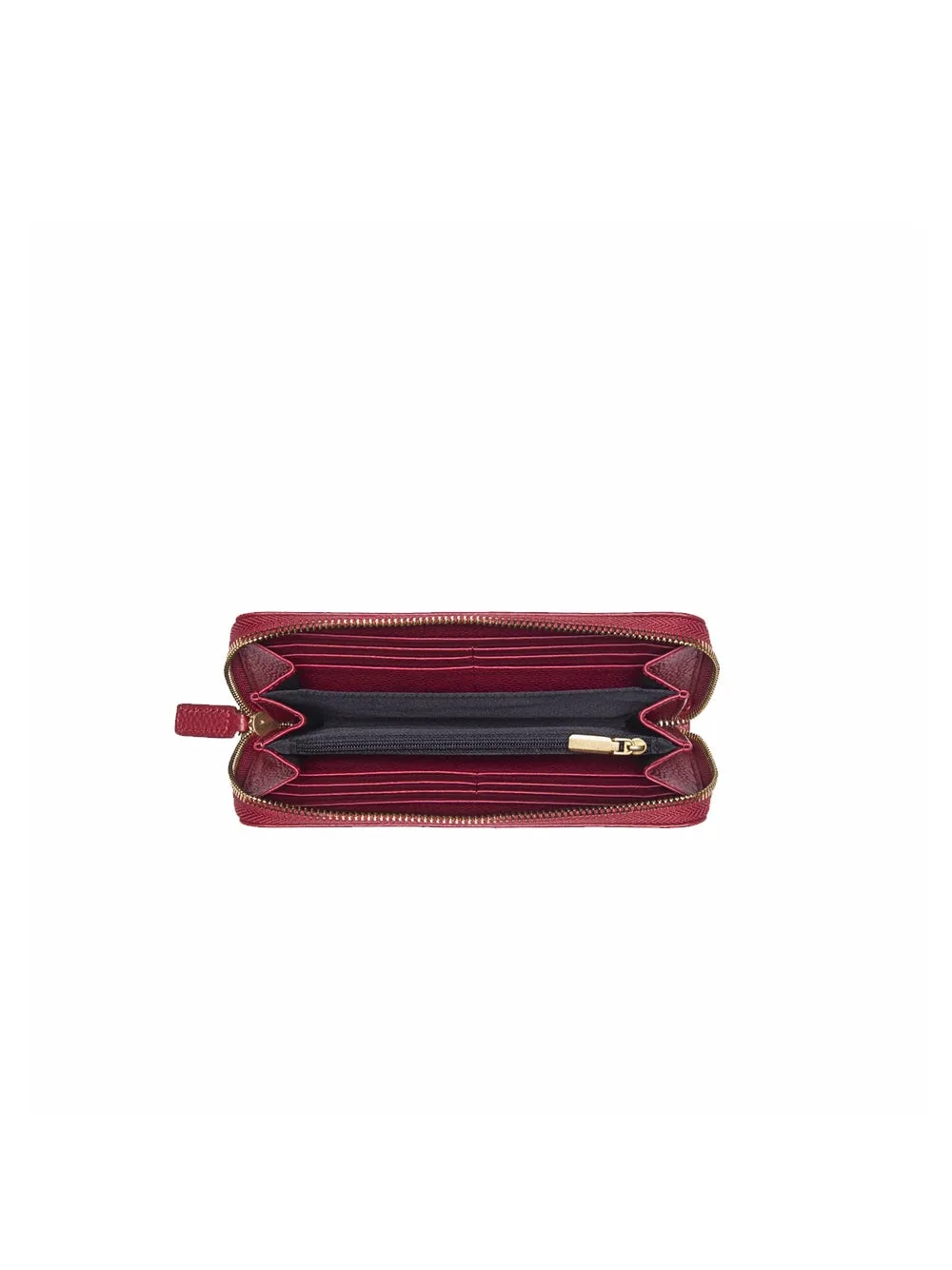 Drilled Logo Big Wallet Tumb Leather - Red