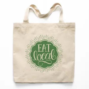 Eat Local Farmer's Market Canvas Tote Bag