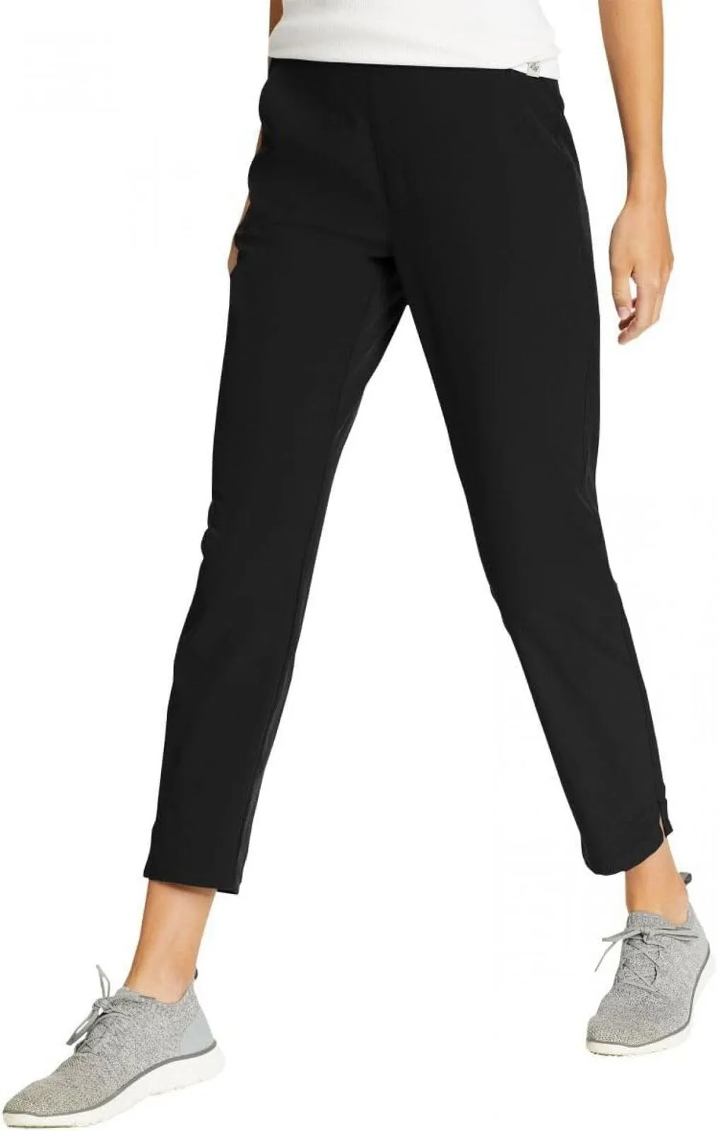 Eddie Bauer Travel Pants  Lightweight Elastic Waistband Ankle Pants Black XL