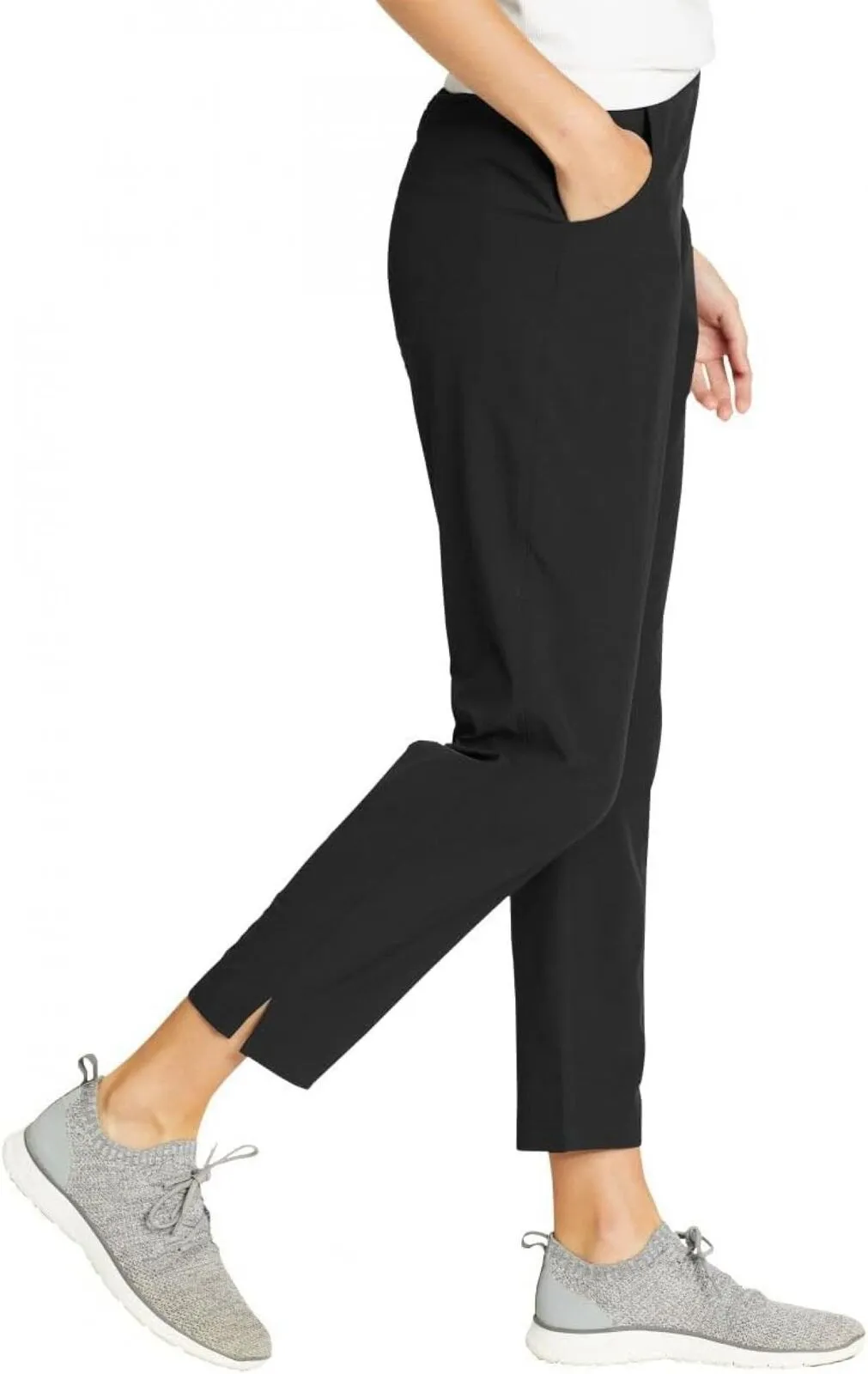 Eddie Bauer Travel Pants  Lightweight Elastic Waistband Ankle Pants Black XL