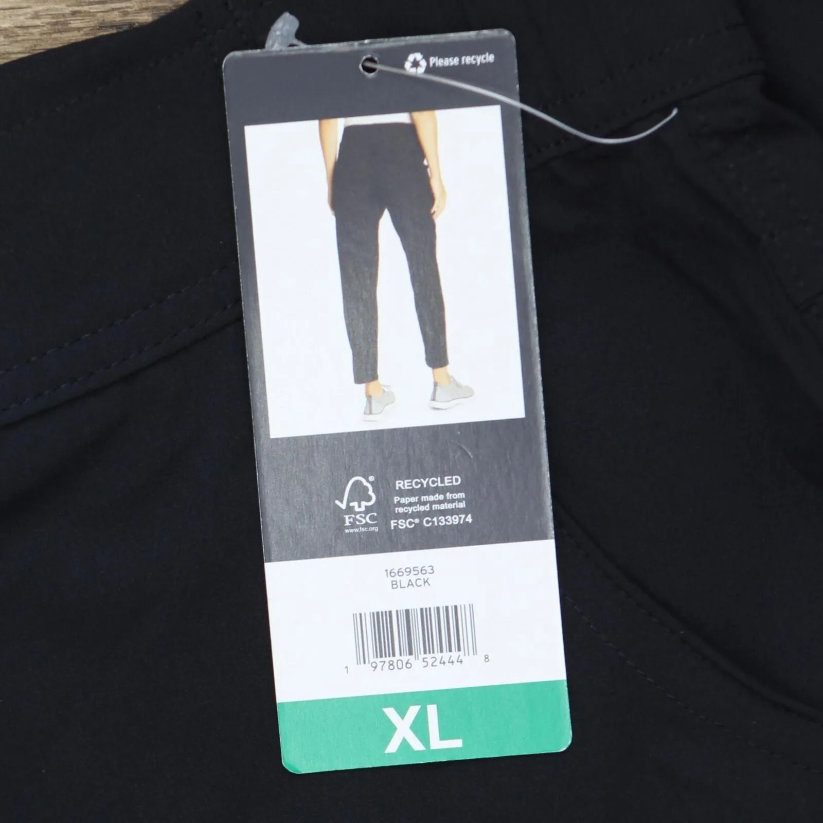 Eddie Bauer Travel Pants  Lightweight Elastic Waistband Ankle Pants Black XL