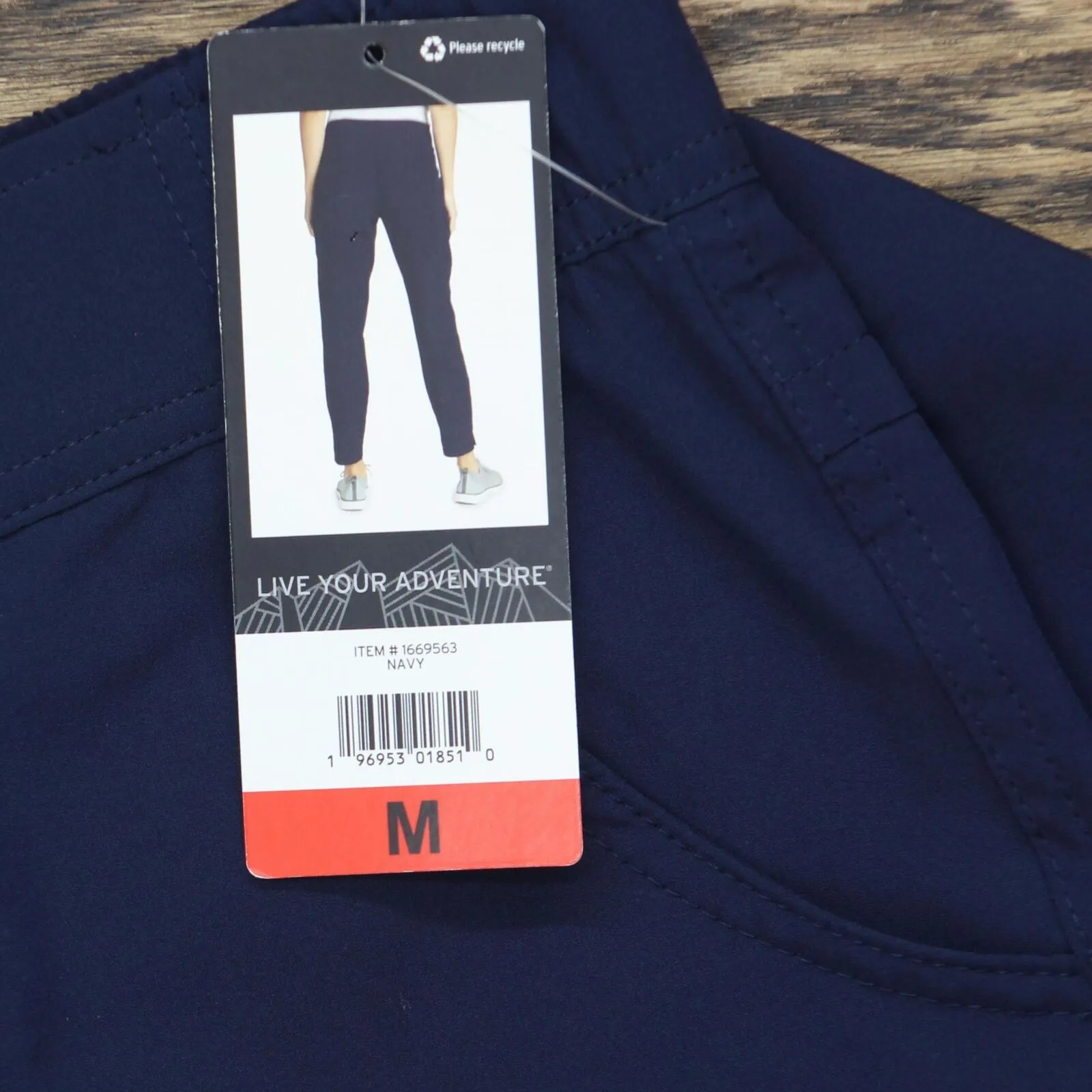 Eddie Bauer Travel Pants Women Lightweight Elastic Waistband Ankle Pants Blue M