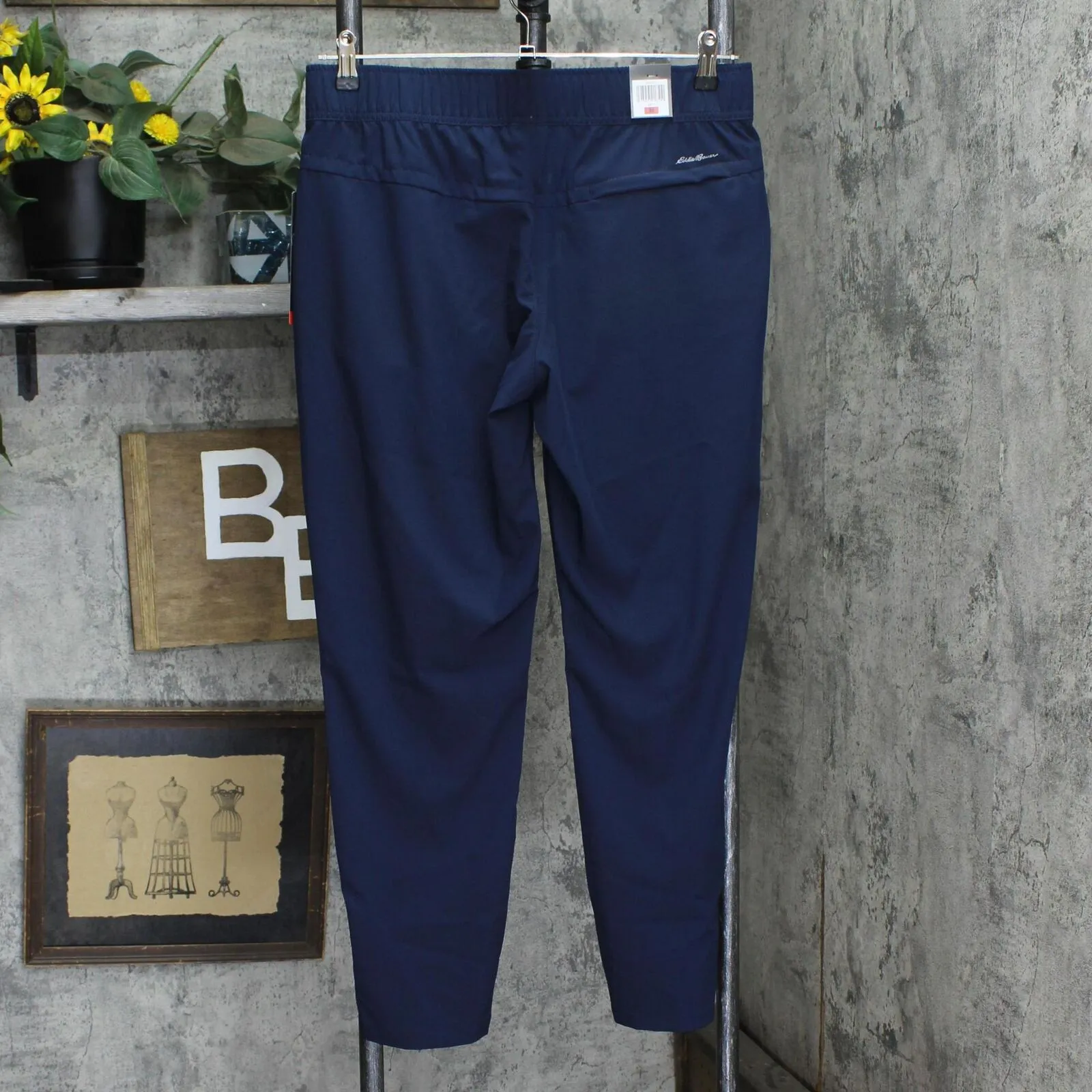 Eddie Bauer Travel Pants Women Lightweight Elastic Waistband Ankle Pants Blue M