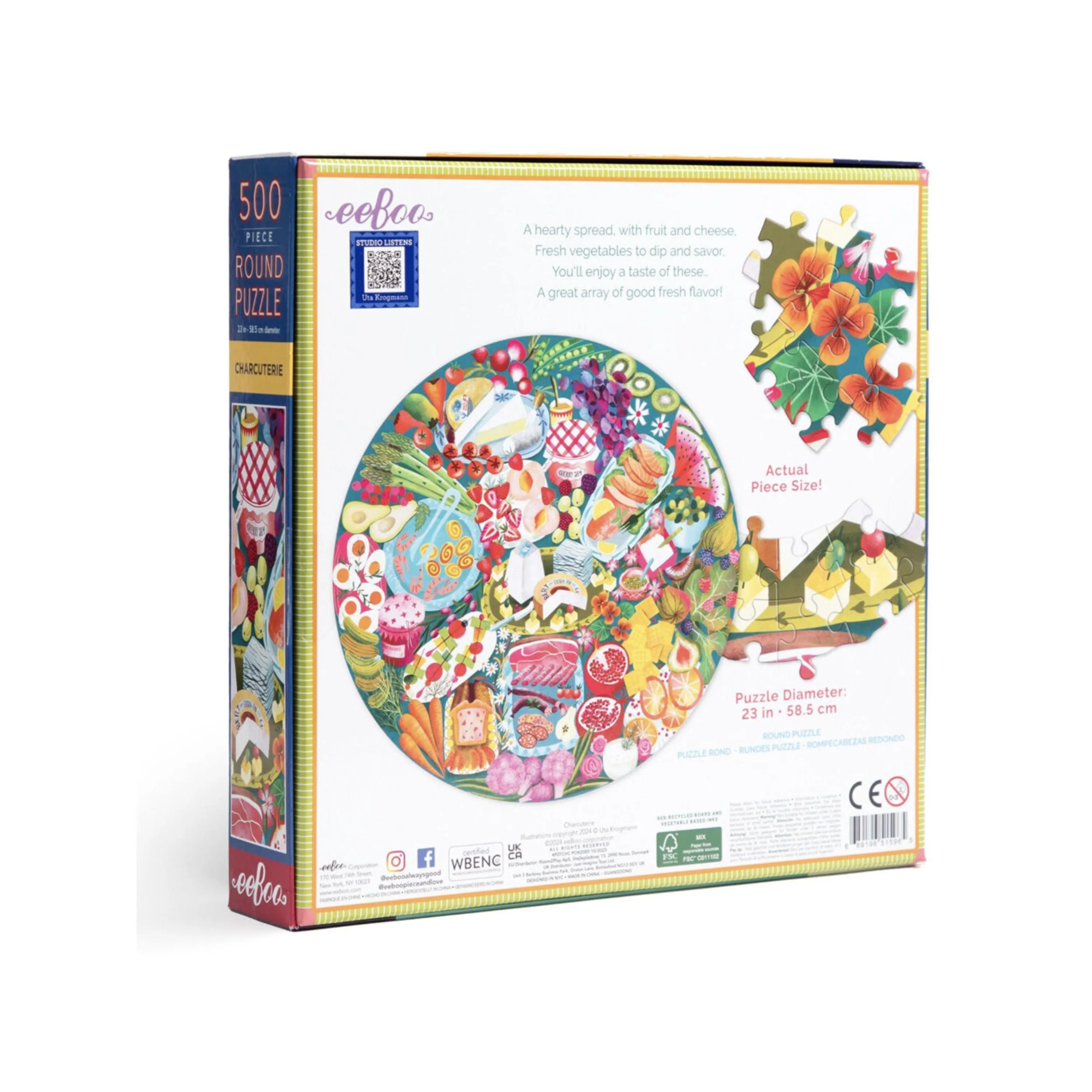 eeBoo 500pc Puzzle Charcuterie Rd
