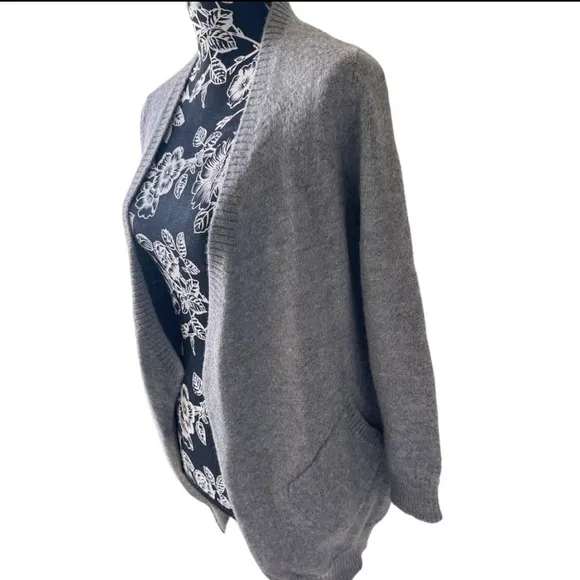 Eileen Fisher Baby Alpaca Wool Cashmere Blend Cardigan Size XS Roomy Grey