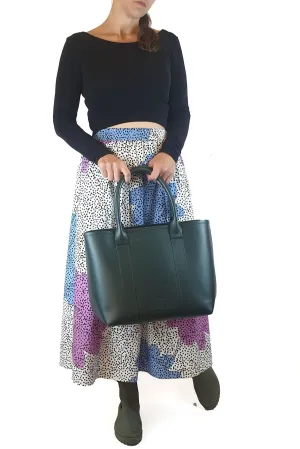 Elk large green leather shoulder bag