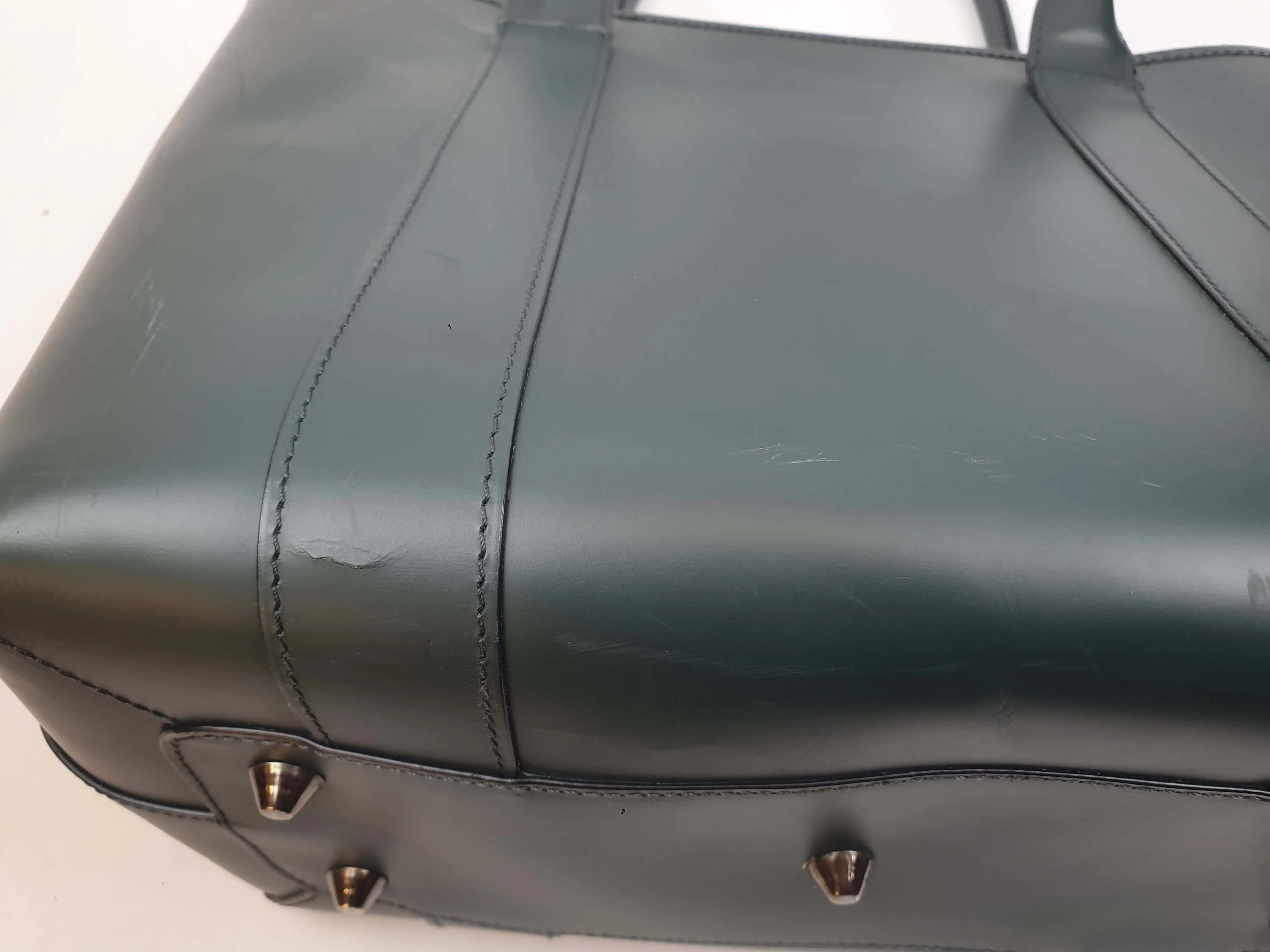 Elk large green leather shoulder bag