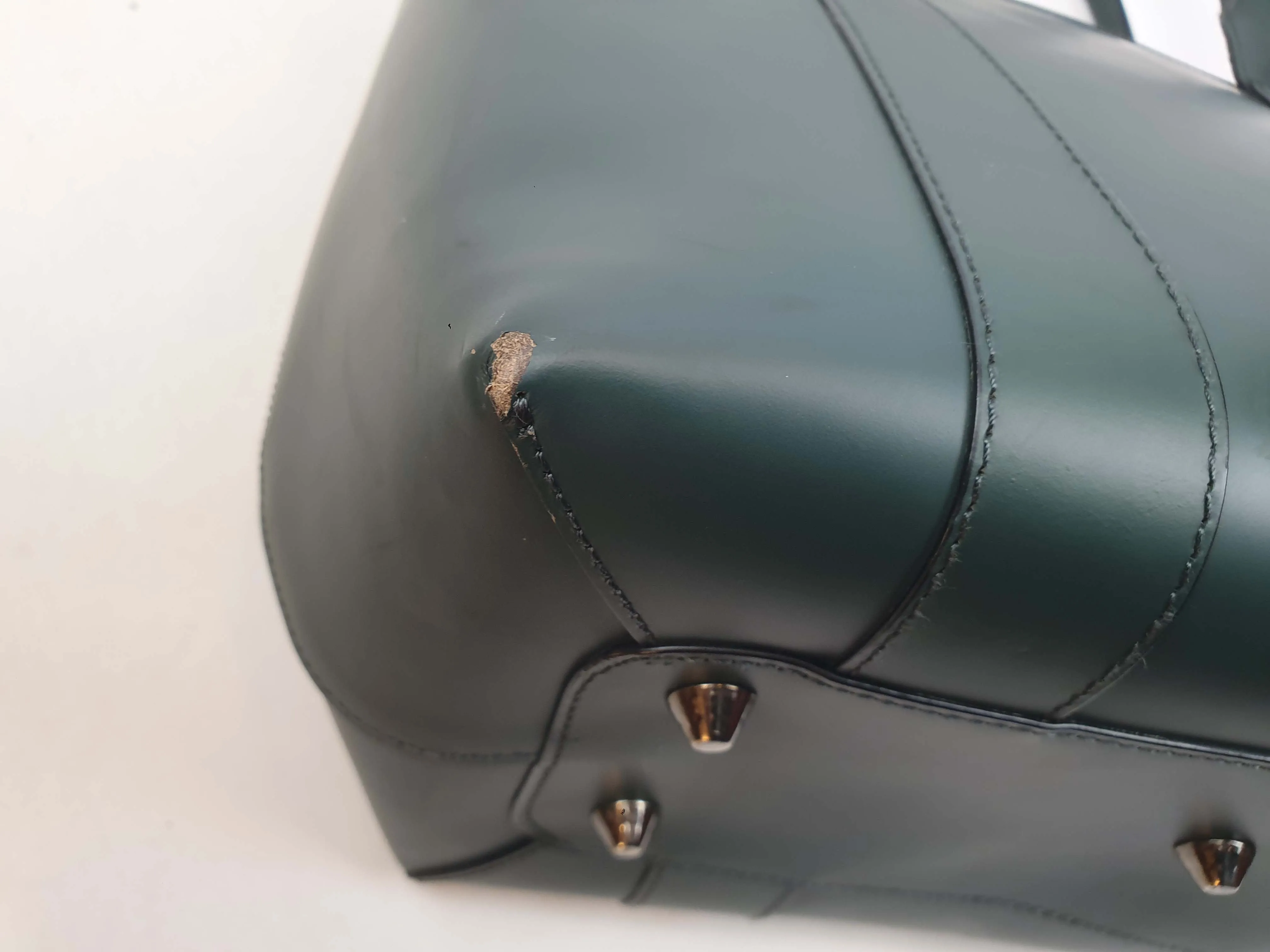 Elk large green leather shoulder bag