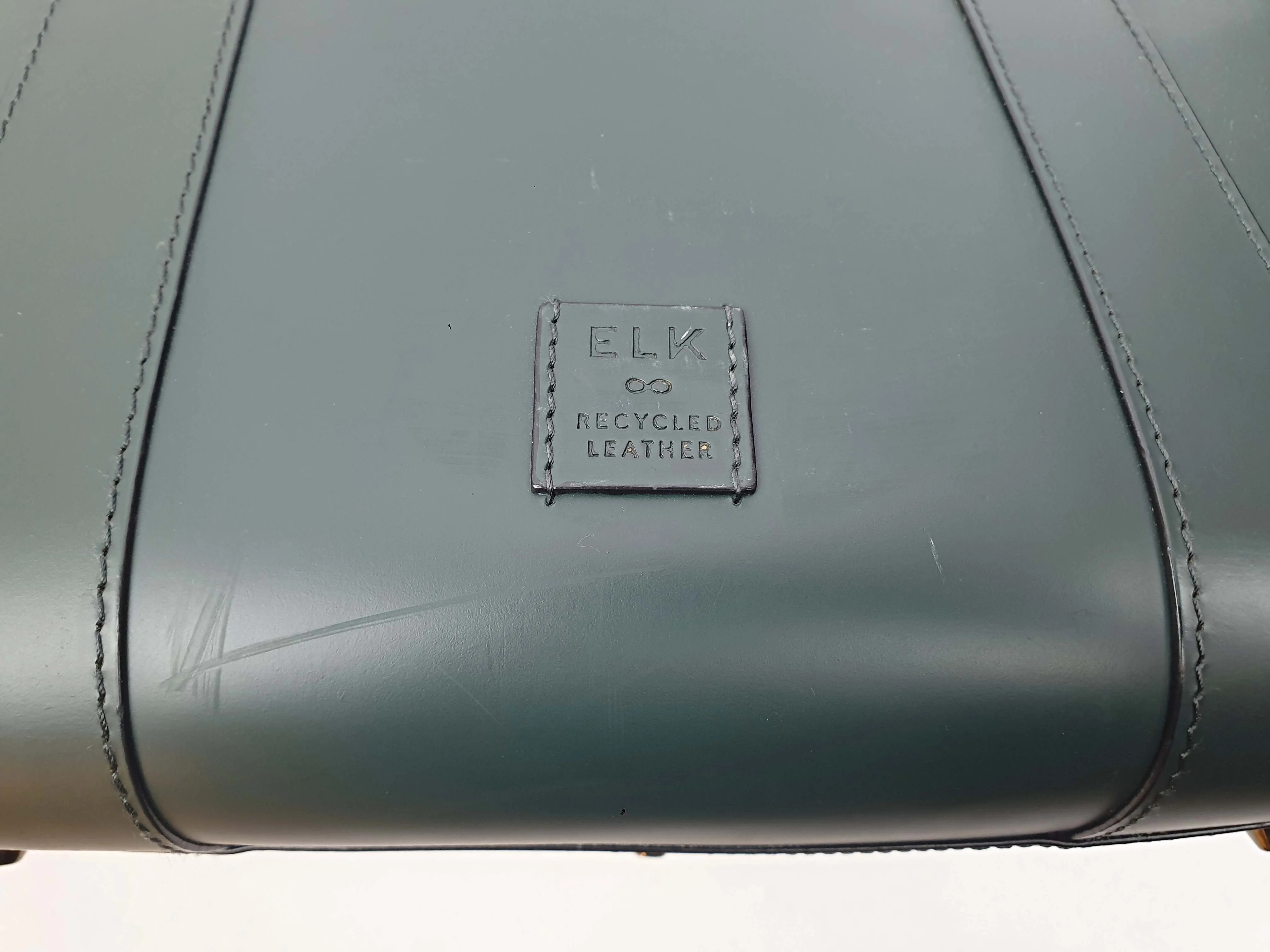 Elk large green leather shoulder bag