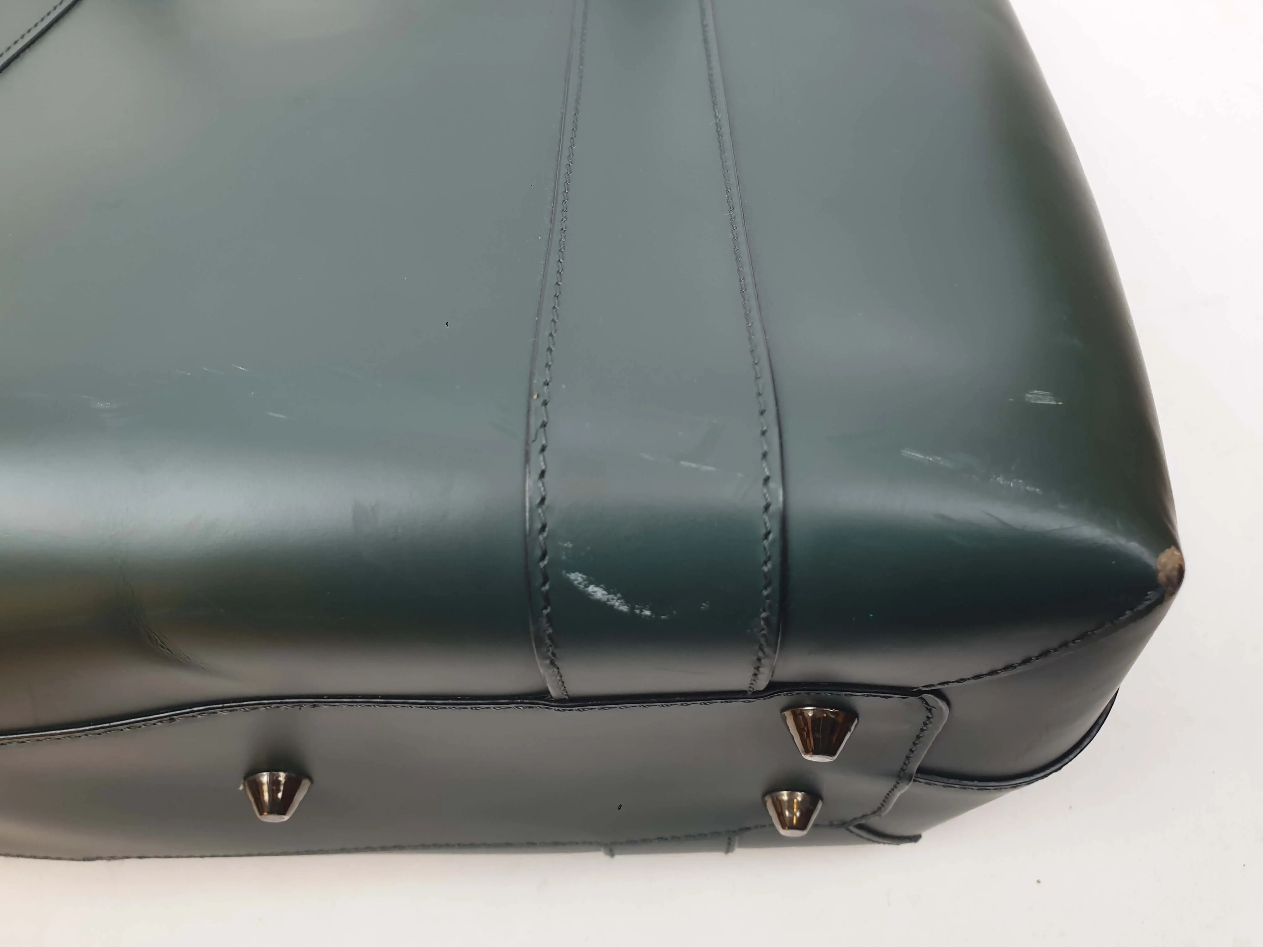 Elk large green leather shoulder bag