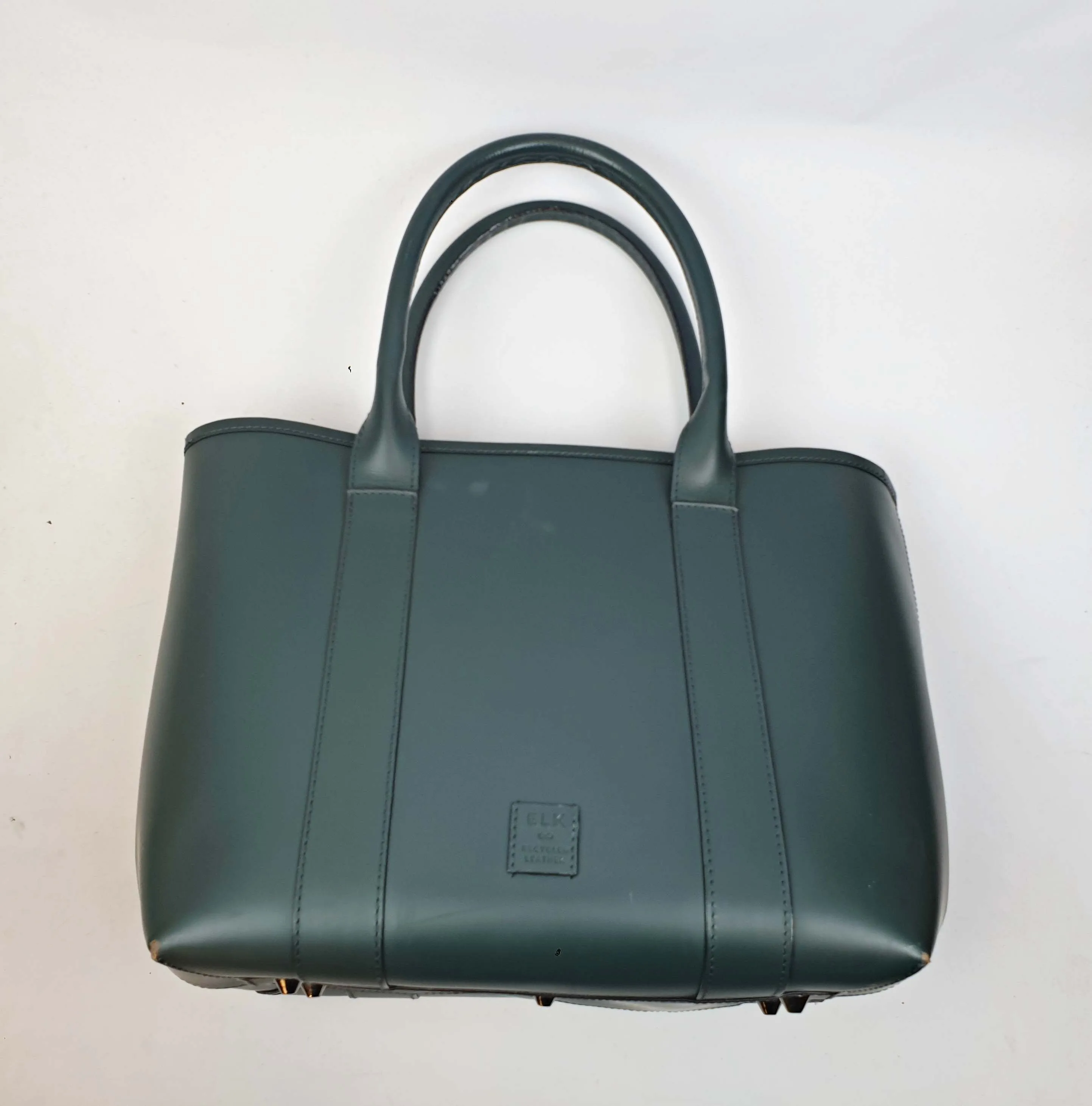 Elk large green leather shoulder bag