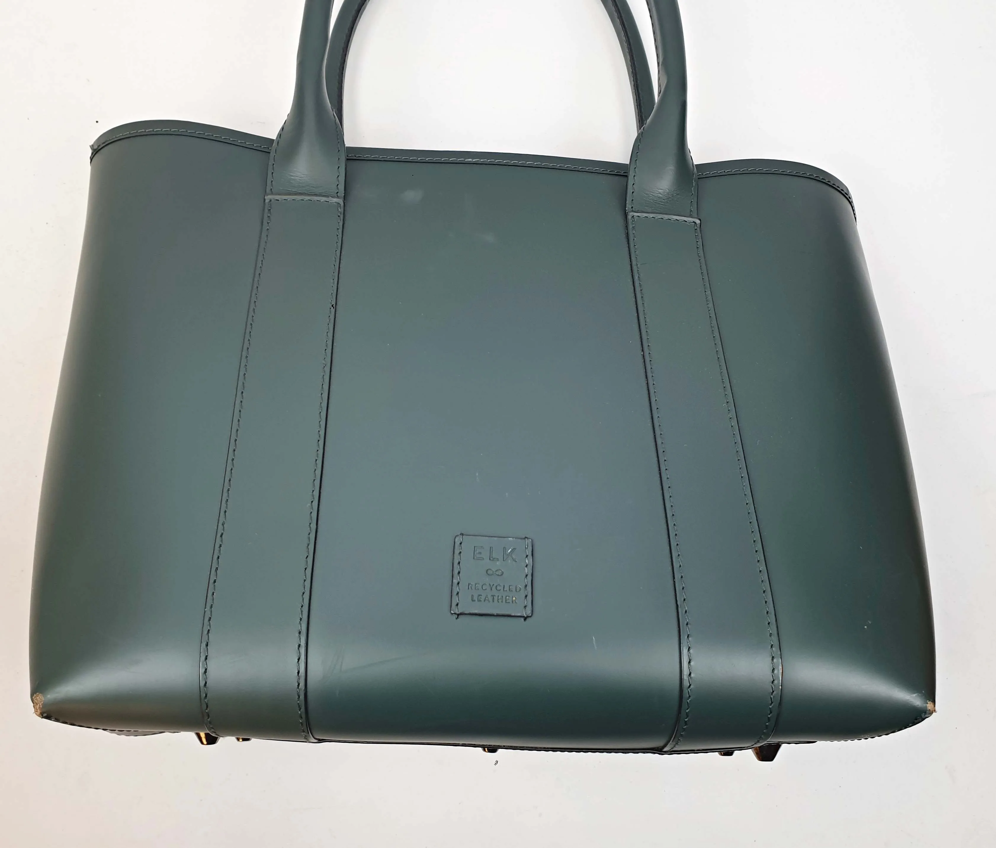 Elk large green leather shoulder bag