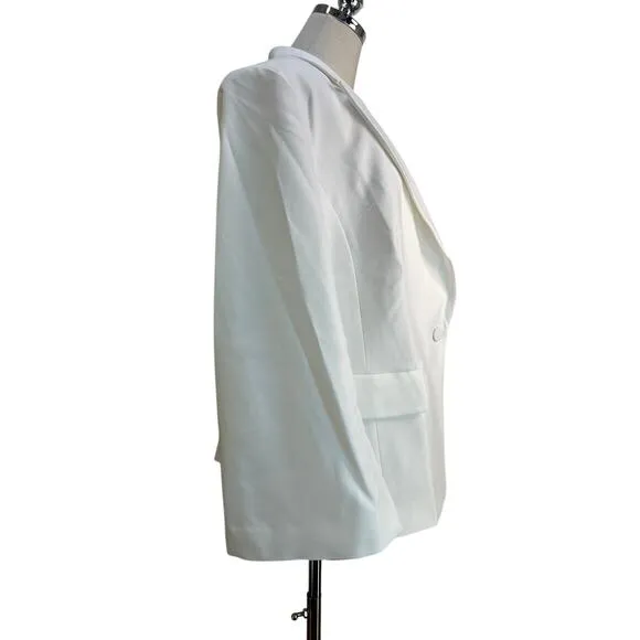 Eloquii White Split Sleeve Blazer