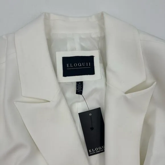 Eloquii White Split Sleeve Blazer