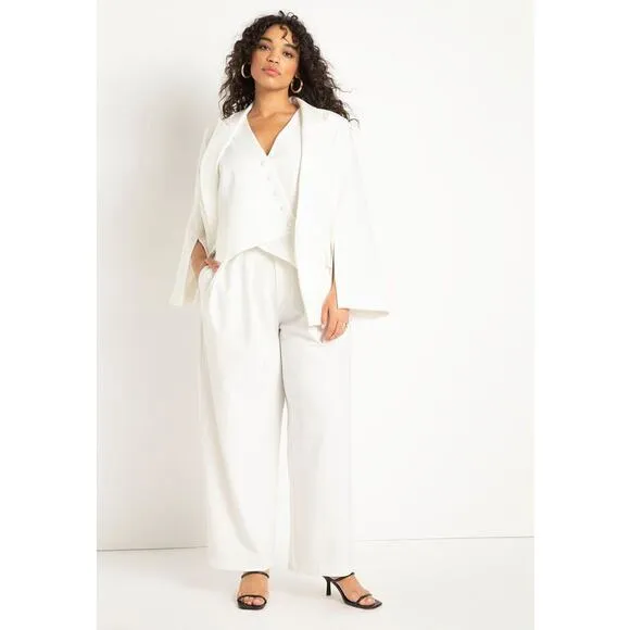Eloquii White Split Sleeve Blazer