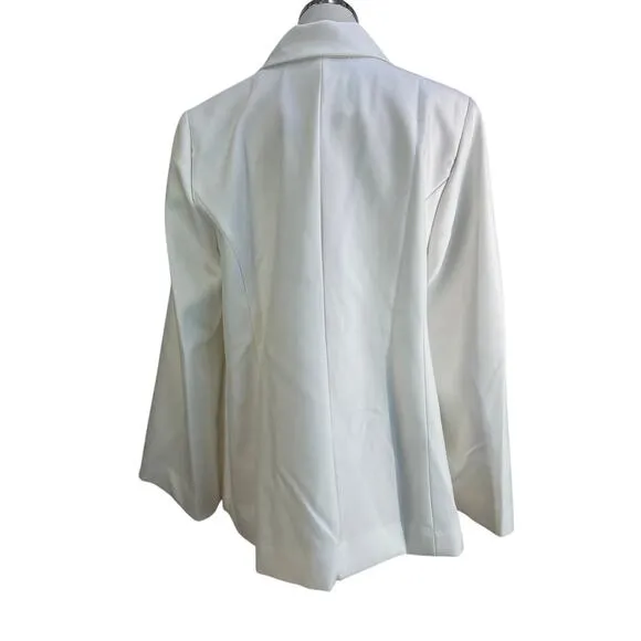 Eloquii White Split Sleeve Blazer