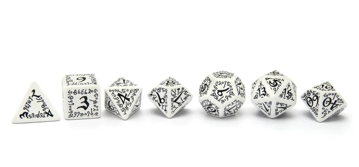 Elvish Dice - White & Black