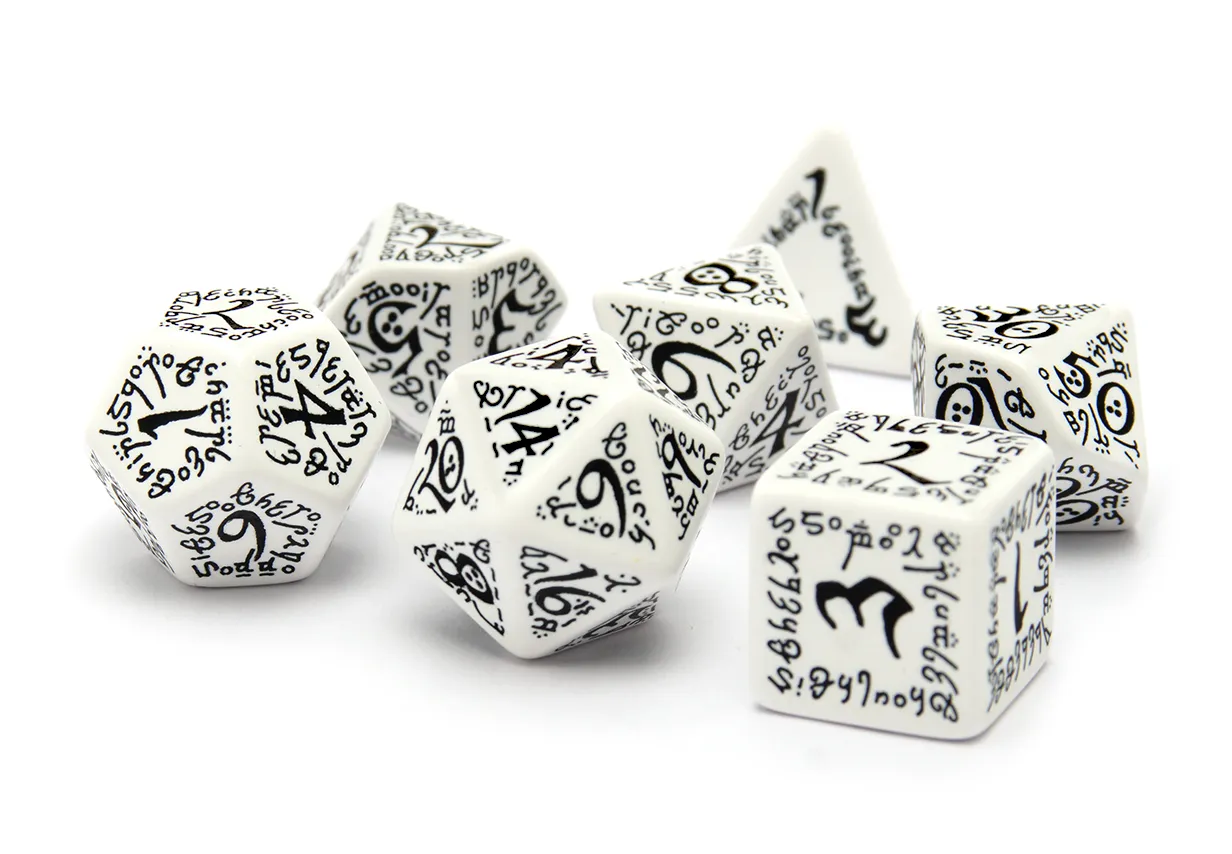 Elvish Dice - White & Black