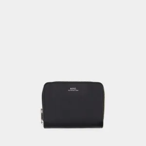 Emmanuel Compact Change Purse - A.P.C - Leather - Black