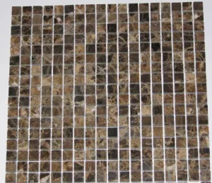 Emperador Marble Polished 5/8 x 5/8 Mosaic Tiles for Backsplash, Shower Walls, Bathroom Floors