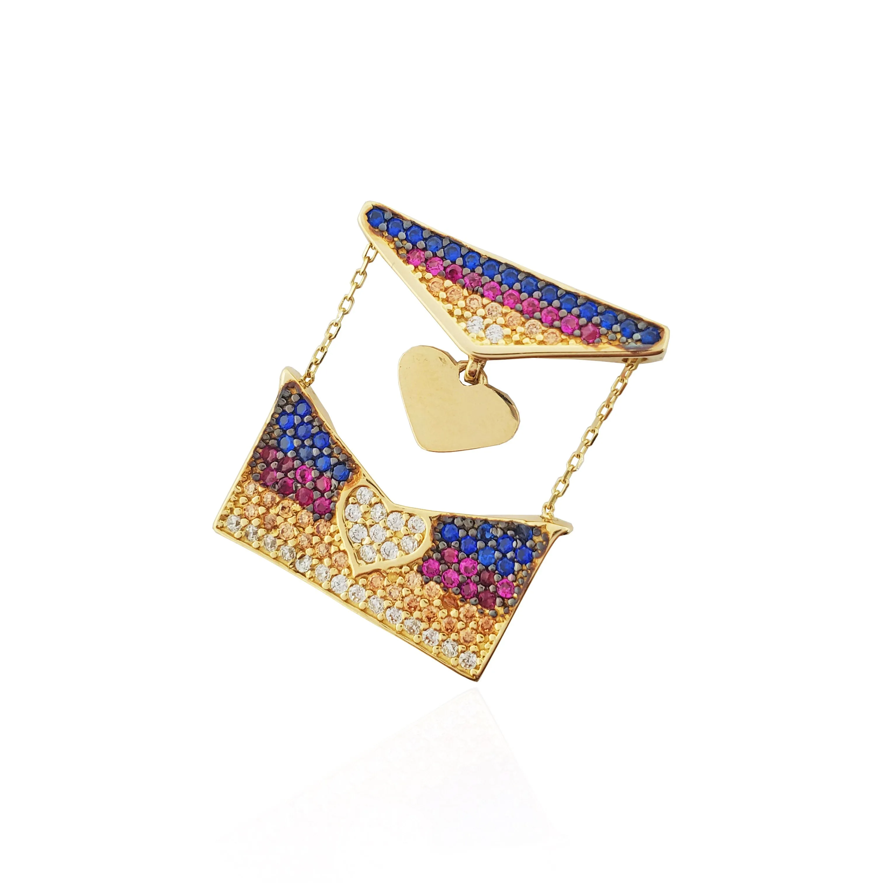 Engravable Luscious Stripes Handbag Necklace (14K)