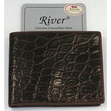 Espresso Brown Stomach Crocodile Wallet