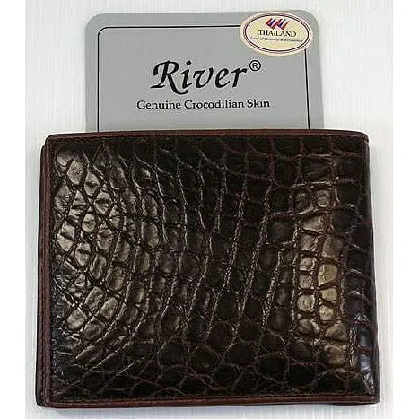 Espresso Brown Stomach Crocodile Wallet