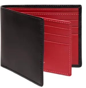 Ettinger Sterling Collection Billfold with 12 Card Slips Black and Red
