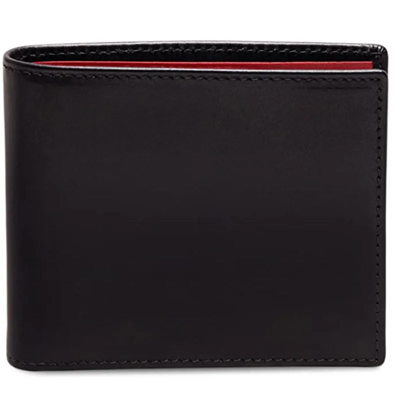 Ettinger Sterling Collection Billfold with 12 Card Slips Black and Red