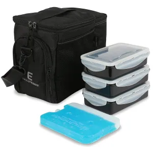 Evolutionize Meal Prep Insulated Lunch Bag - Meal Prep Cooler Bag Patent Pending Lunch Box includes Portion Control Meal Prep Containers   Ice Pack (3 Meal, Mint)