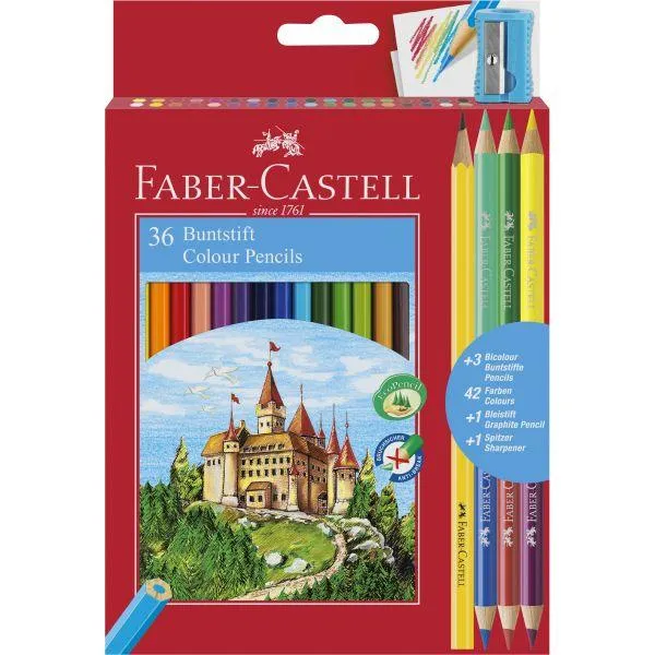 Faber-Castell - Eco Colour Pencils Box 36 With 3 Free Bio-Colours Sharpener