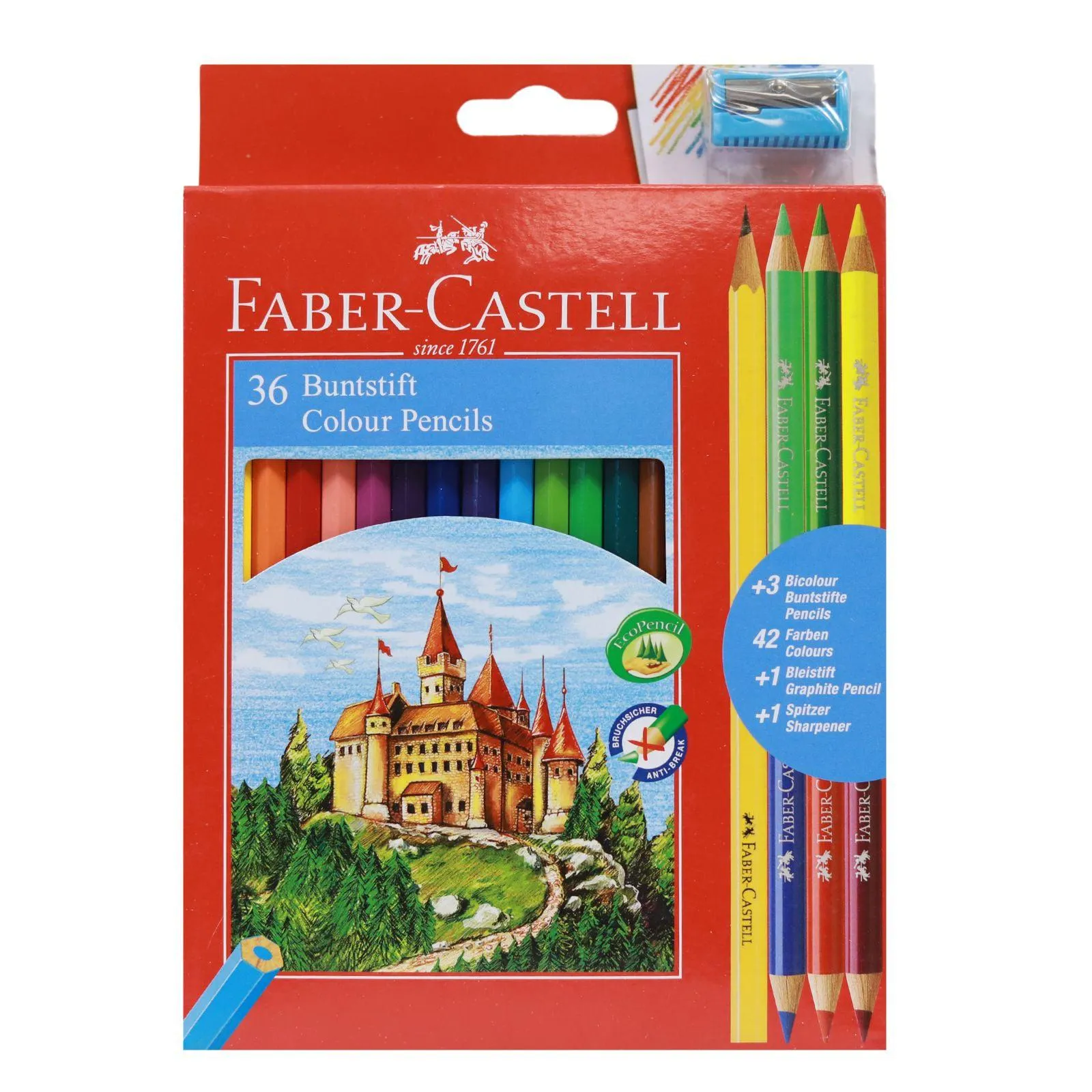 Faber-Castell - Eco Colour Pencils Box 36 With 3 Free Bio-Colours Sharpener