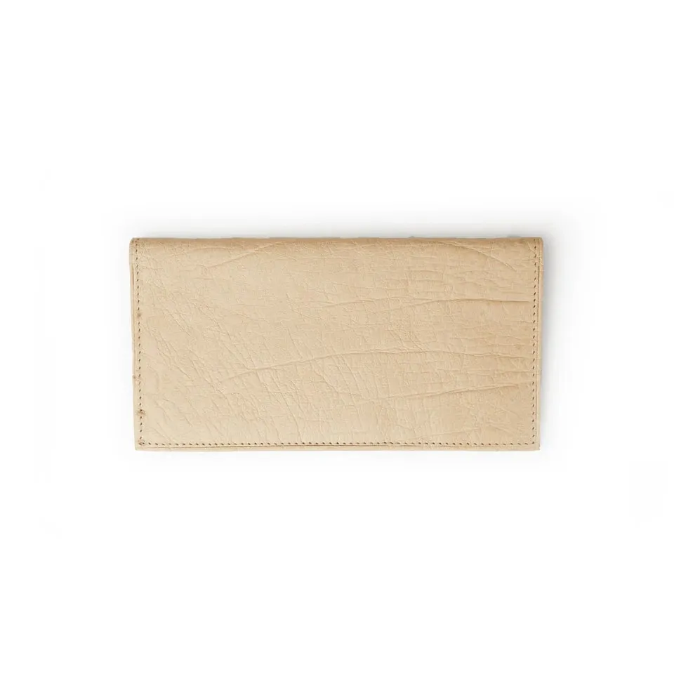 Ferrini Smooth Ostrich Checkbook Winter White