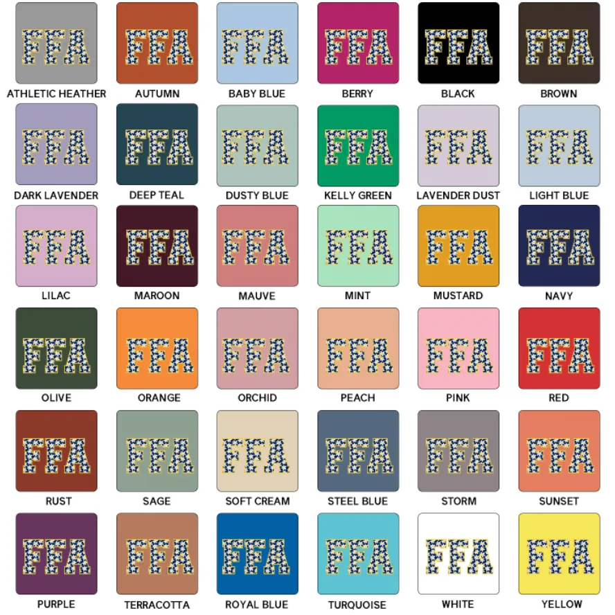 FFA Navy Daisy T-Shirt (XS-4XL) - Multiple Colors!