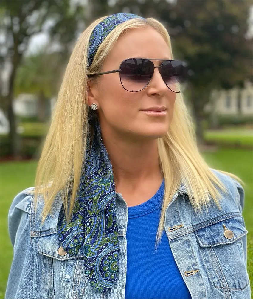 Florence Blue - Hair Scarf