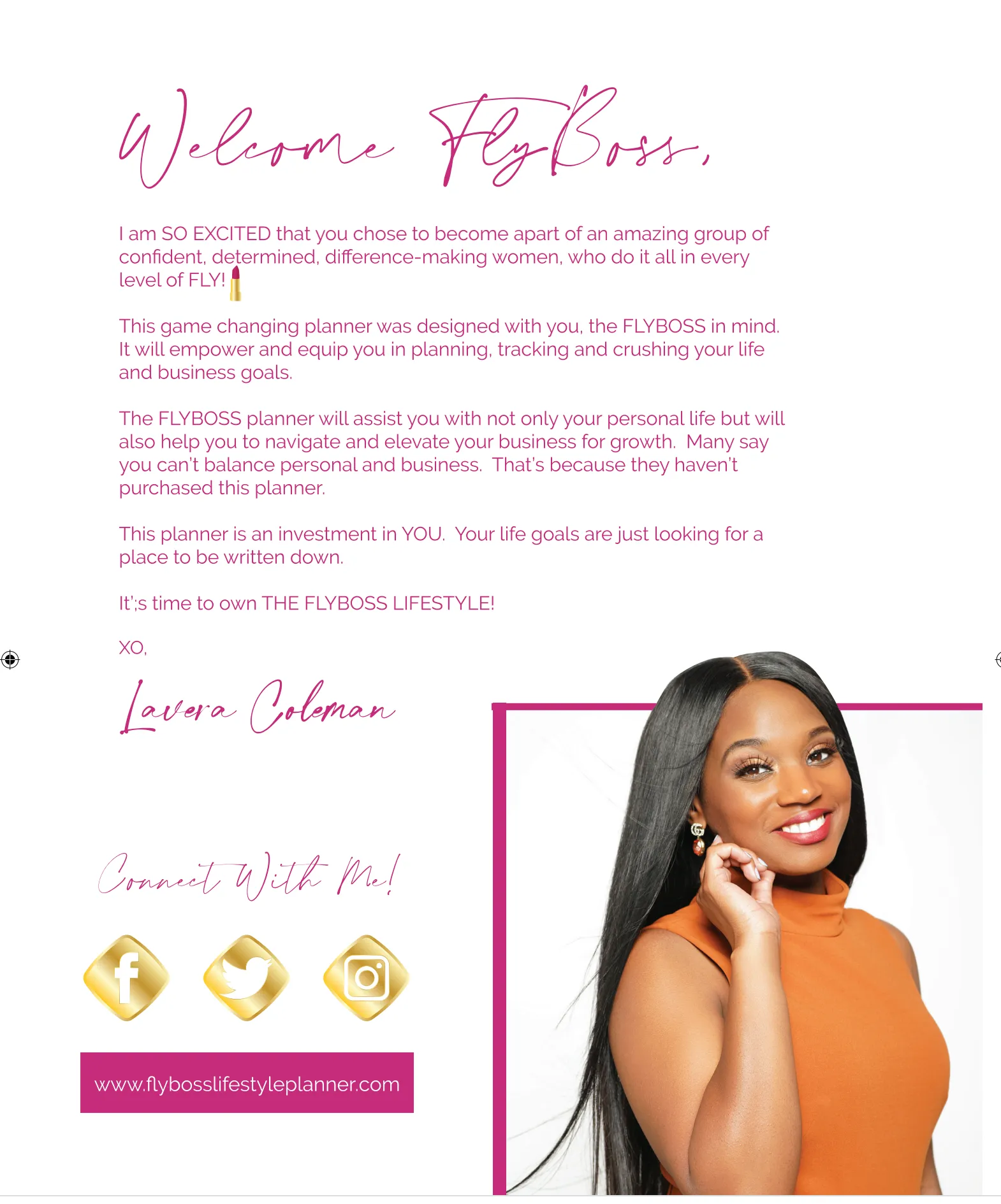 FlyBOSS Lifestyle Planner "Pretty Pink " Limited Edition