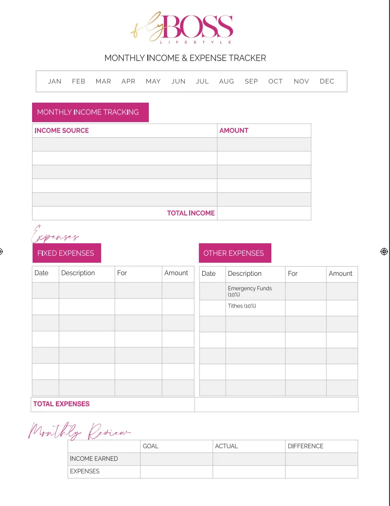 FlyBOSS Lifestyle Planner "Pretty Pink " Limited Edition