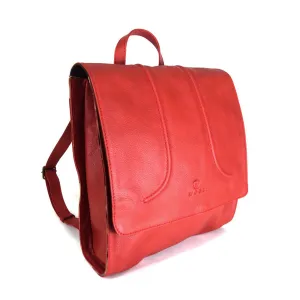 Foldover Backpack in Rustic Red Leather- Not Concealed - Final Sale: No Returns or Exchanges