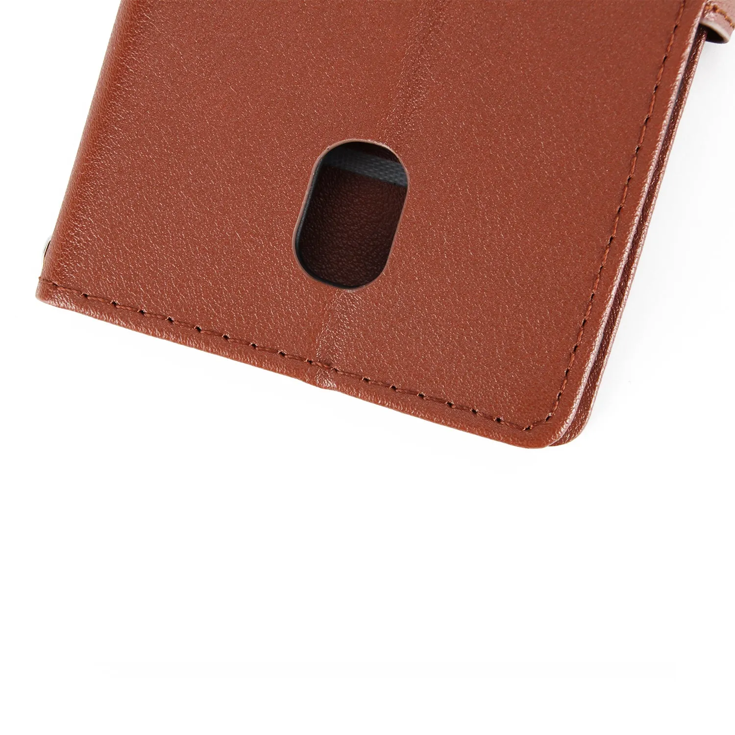 For Samsung J7 PLUS/J7  Full Protective Clip Case Cover PU Stylish Shell with Card Slot wine Red