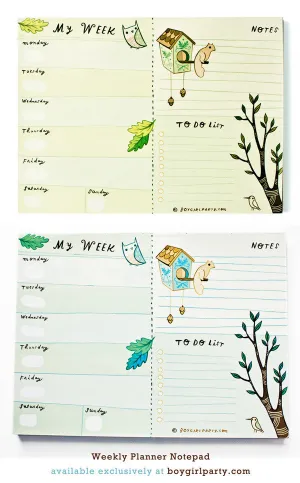Forest Animal Weekly Planner Notepad