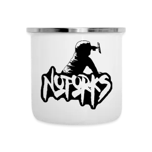 Forkin' Around the Campfire – No Forks Enameled Camper Mug