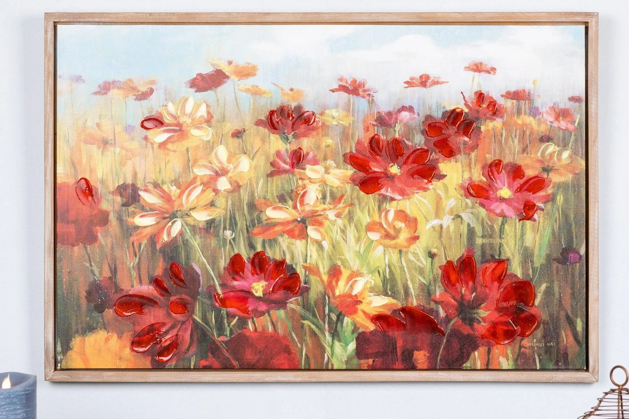 Framed Floral Canvas Art 35.5"L