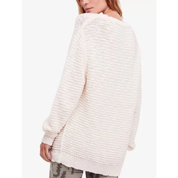 Free People Menace Cream Ivory Tunic Sweater