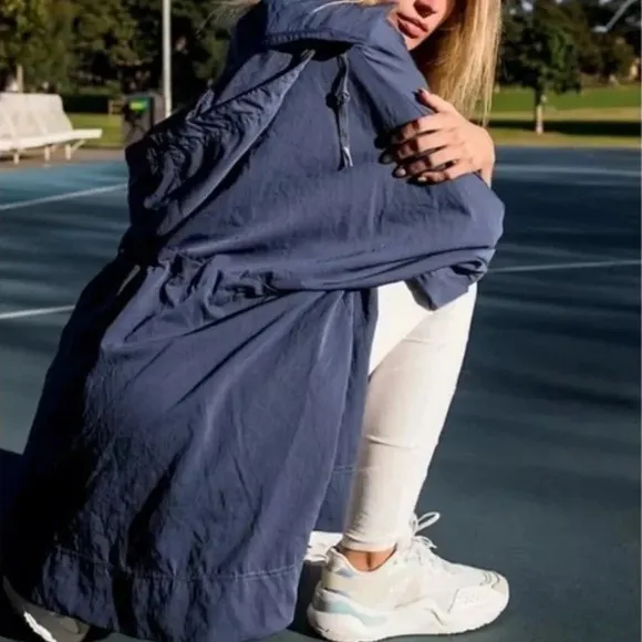 Free People Movement Pirouette Jacket Oversized Deep Sea Blue Size XS