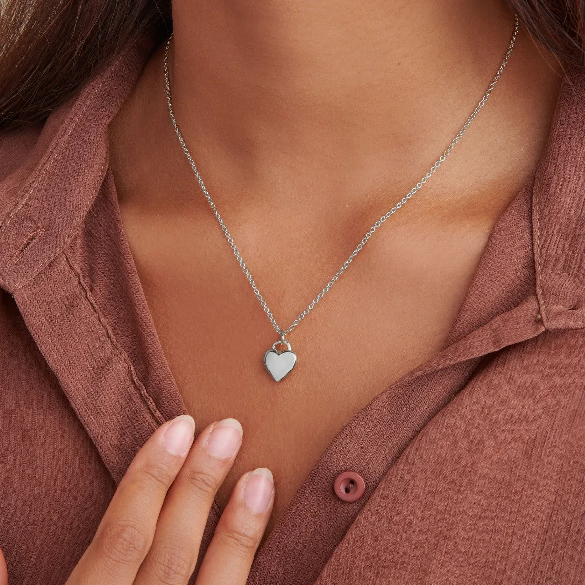 Freya Heart Silver Necklace Charm