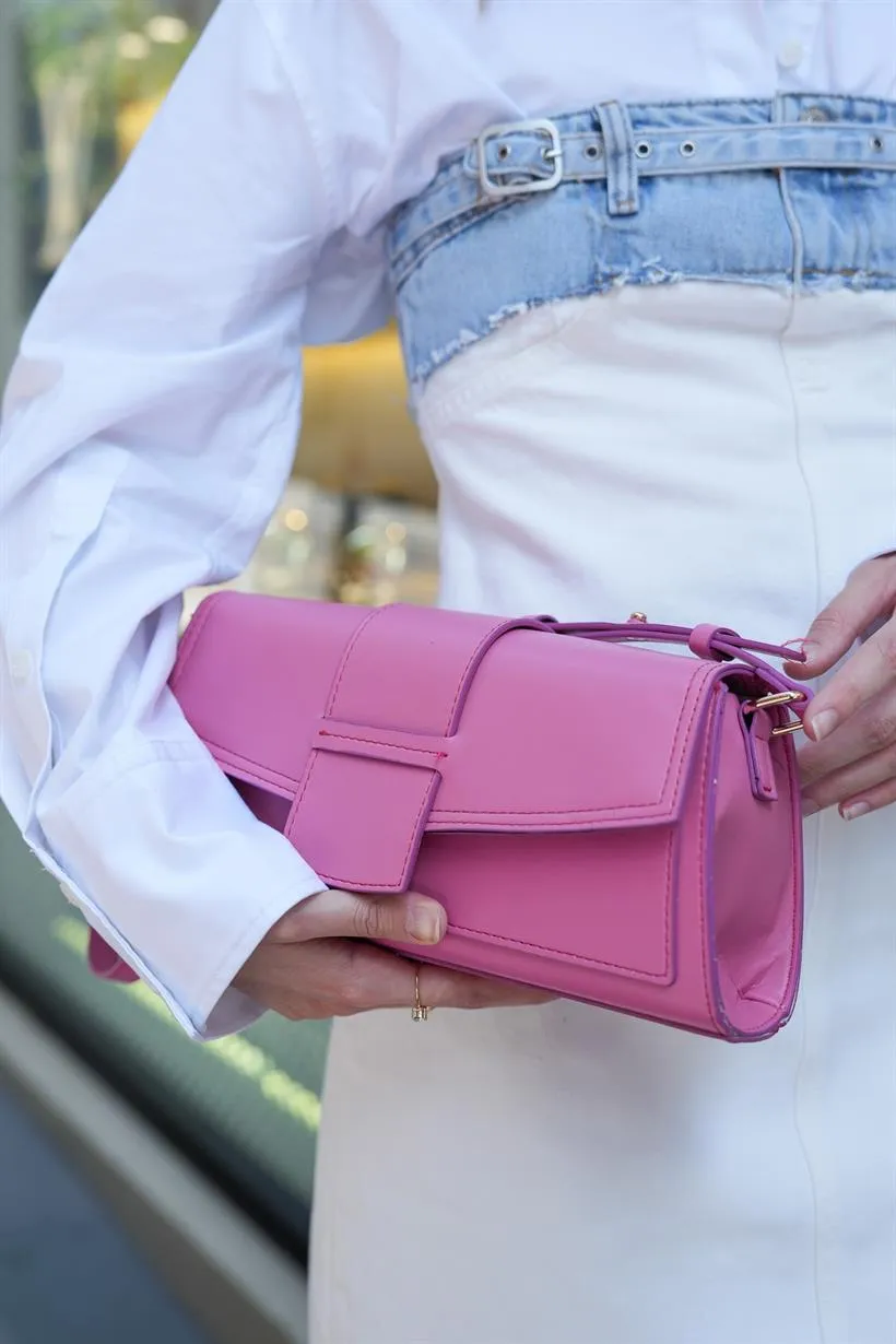 Fuchsia Clamshell Rectangle Bag