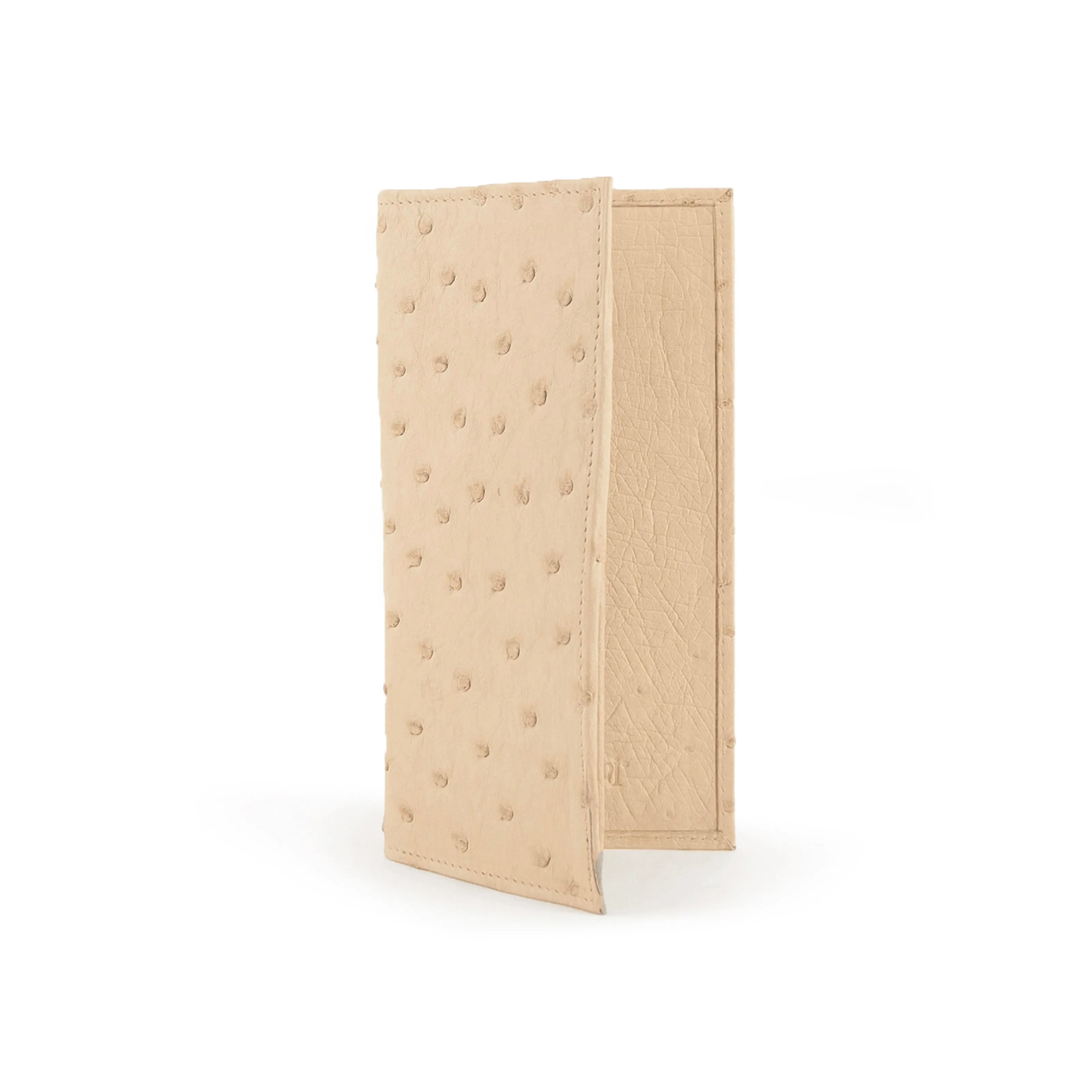 Full Ostrich Quill Checkbook Holder in White